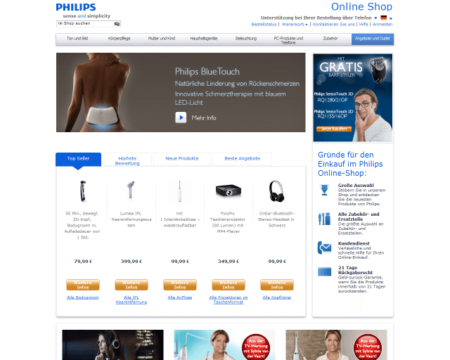 Philips Webseite