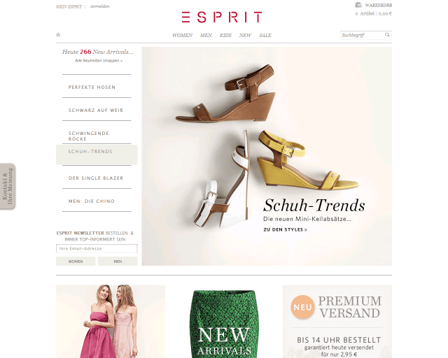 Esprit Webseite