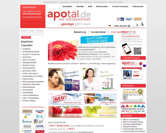 Apotal Webseite