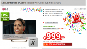 LG TV redcoon 100 EUR