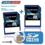 Doppelpack Dane-Elec 8GB SDHC Speicherkarten für 20 EUR