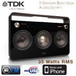 TDK High-End 3-Speaker Boombox Audiosystem