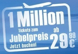 Airberlin: 1 Million Tickets ab 29,99 EUR