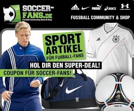 DailyDeal: 20 statt 50 EUR für Sportartikel von Soccer-Fans.de