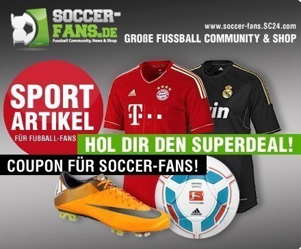 DailyDeal: 20 statt 50 EUR für Markenartikel von soccer-fans.de